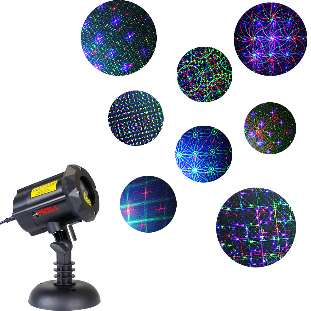 Motion 8 Patterns in 1 LEDMALL RGB Outdoor Garden Laser Christmas Lights with RF remote control and Security Lock - LedMall